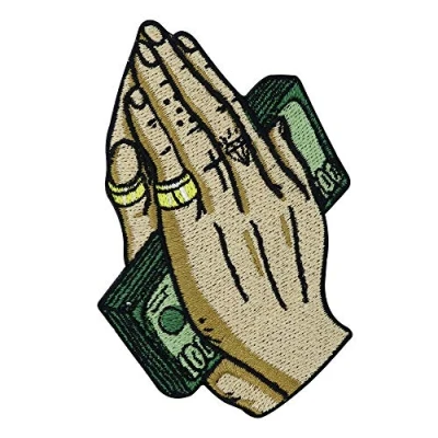 Afbeelding van Finally Home Patch om op te strijken of strijken, Pray for Money, patches reparatie van kleding, jeans, tassen, broeken, jas