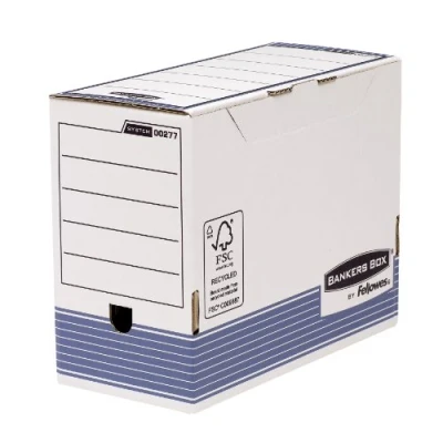 Afbeelding van Bankers Box System Transfer Archiefdoos, Ft A4, Rug Van 15 Cm, Blauw Archiefdoos