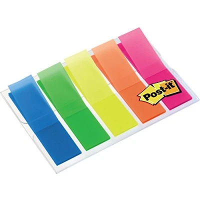 Afbeelding van Post it Index, Ft 11,9x43,2 Mm, Blister Met 5 Kleuren, 20 Tabs Per Kleur Index