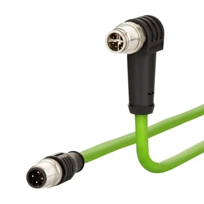 Afbeelding van Metz Connect 142M2X1B050 M12 Netwerkkabel, patchkabel CAT 6A S/FTP 5.00 m Groen PUR mantel, Zuurbestendig, Ozonbestendig, UV bestendig, Geschikt voor