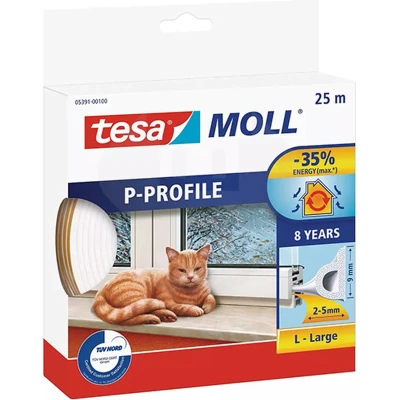 Afbeelding van Tochtstrip Tesa 25 meter (P profiel, Zelfklevend, Wit)
