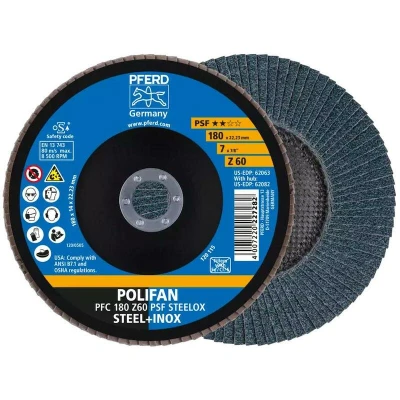 Afbeelding van PFERD 67766185 PFC 180 Z 60 PSF STEELOX Lamellenschijf Diameter mm Boordiameter 22.23 RVS, Staal 10 stuk(s)