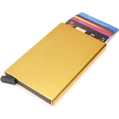 Afbeelding van Figuretta ® RFID Creditcardhouder 6 pasjes Aluminium Pasjeshouder Kaarthouder Goud
