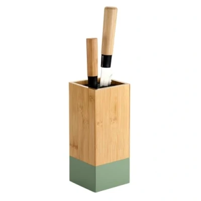 Afbeelding van Kesper Keuken messenblok Bamboe 10 x 23 cm lichtbruin/zwart universele houder