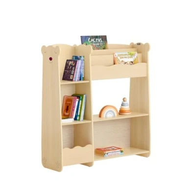 Afbeelding van SoBuy KMB101 N Opbergrek voor kinderen, kindermeubel, opslag boeken en speelgoed, boekenkast, organizer kinderkamer, speelkamer, woonkamer, 91 x 30 100 cm