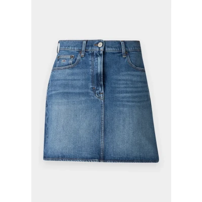 Afbeelding van Tommy Jeans MOM Skirt Jeansrok, Dames, Maat: 24, Denim medium