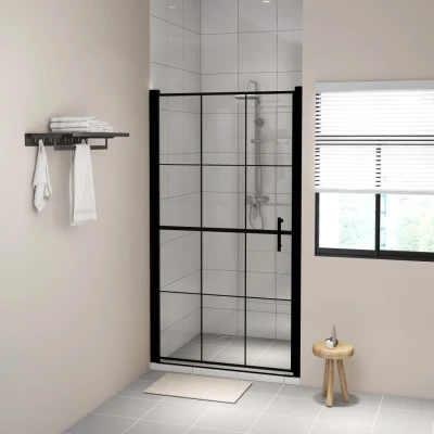 Afbeelding van Douchedeur 100x178 cm gehard glas zwart
