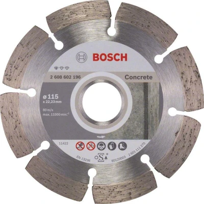 Image de BOSCH 2608602196 Disque de coupe diamanté Standard pour le béton 115 x 22,23 1,6 10 mm