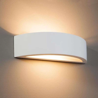 Afbeelding van Lindby wandlamp 1licht gips, metaal, glas H: 7.5 cm E14 wit