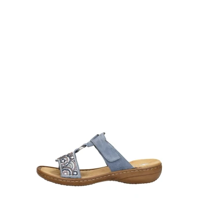 Afbeelding van Rieker Dames blauw licht slippers &amp; muiltjes maat 40