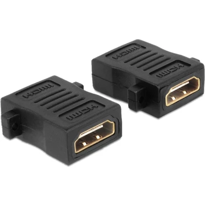 Afbeelding van Delock 65509 HDMI Adapter [1x bus 1x bus] Zwart Schroefbaar, Vergulde steekcontacten