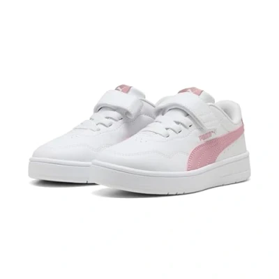Afbeelding van Puma Court Lally Unisex Sneakers laag voor kinderen, Maat: 34.5, White/poised pink Schoenen