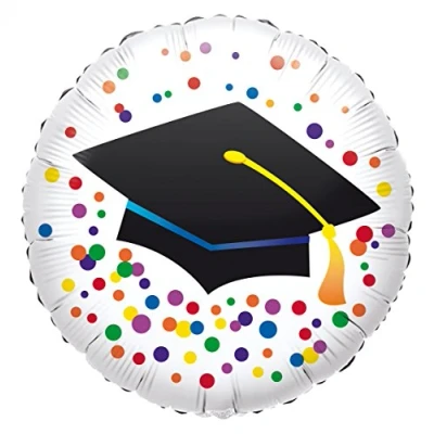 Afbeelding van Helium ballon Geslaagd Confetti 45cm
