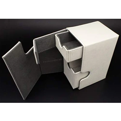 Afbeelding van docsmagic.de Premium Magnetic Tray Box (100) White + Deck Divider MTG PKM YGO witte doos