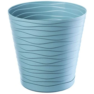 Afbeelding van KADAX bloempot met onderzetter, voor binnen, lichte van kunststof, ronde bloemen en planten, huis, 30 cm, pepermunt