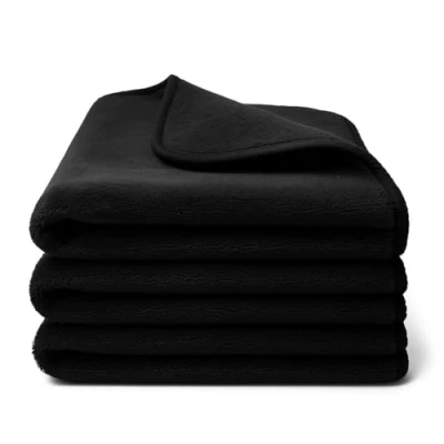 Afbeelding van Kemes Set van 3 microvezeldoeken voor de auto, 600 g/m², autoverzorging en thuis, extreem absorberend, pluisvrij, zachte microvezeldoek, 30 x cm, zwart