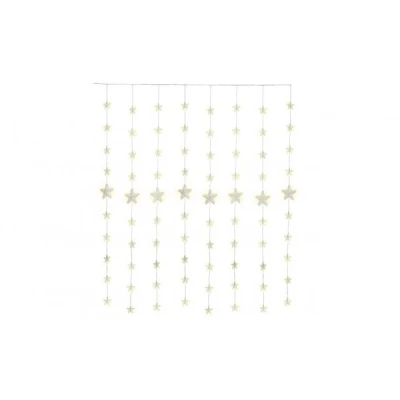 Afbeelding van Goobay 80s LED sterrengordijn met afstandsbediening, timerfunctie, 8 lichtstanden, dimmer en 31 V externe transformator, warm wit (3000 K)