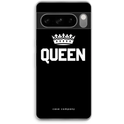 Afbeelding van Case Company® hoesje geschikt voor Google Pixel 8 Pro Queen zwart Soft Cover Telefoonhoesje Bescherming aan alle Kanten en Schermrand
