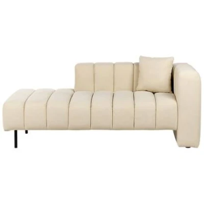 Afbeelding van LANNILS Chaise longue Beige Rechtszijdig Fluweel