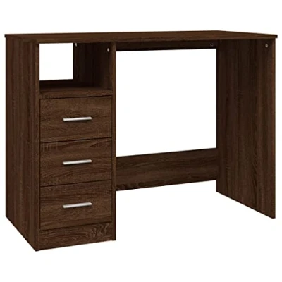 Afbeelding van Bureau met lades 102x50x76 cm bewerkt hout bruin eikenkleur