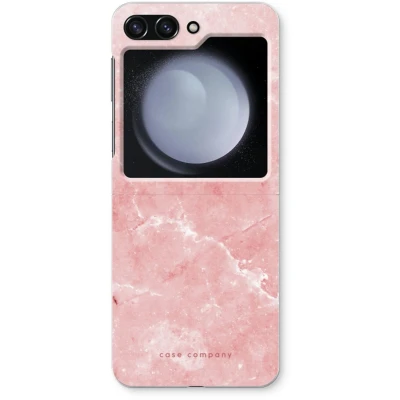 Afbeelding van Case Company® hoesje geschikt voor Samsung Galaxy Z Flip5 Roze marmer Soft Cover Telefoonhoesje Bescherming aan alle Kanten en Schermrand