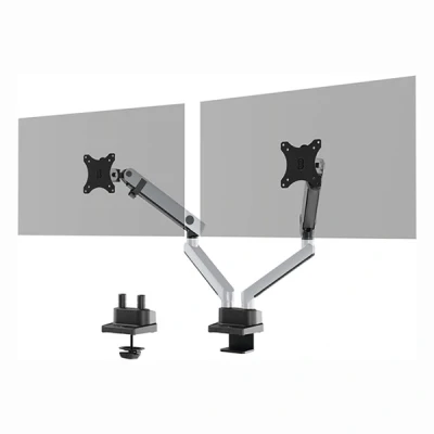 Image de DURABLE SELECT PLUS Kit de montage (bras articulé, attache support, sur mamelon tube) pour 2 écrans LCD plastique, aluminium, acier argent Taille d&#039;écran : 17&quot; 32&quot; montrable bureau