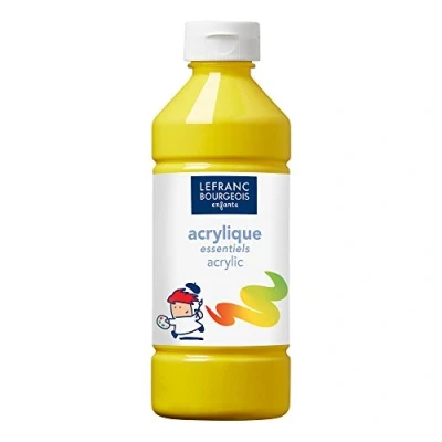 Image de Lefranc Bourgeois Acrylique liquide Essentiel pour enfants Bouteille 500 ml Jaune Primaire