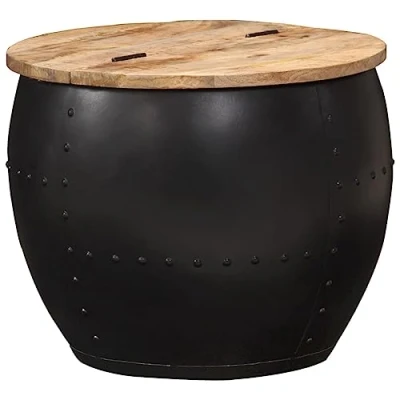 Image de vidaXL Table basse ronde 53x43 cm Bois de manguier massif287484
