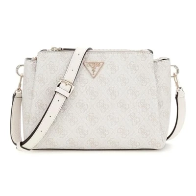 Afbeelding van GUESS Schoudertas Noelle Tri Compartment Crossbody Bone Logo Beige