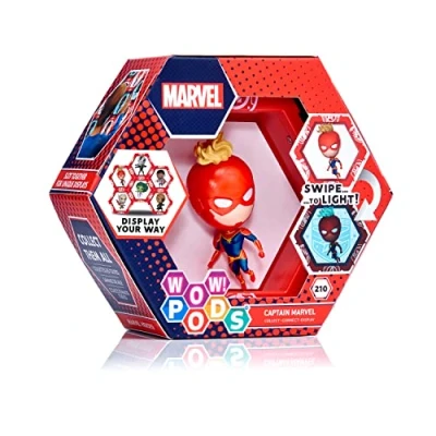 Afbeelding van WOW! PODS Marvel Avengers Collection Captain Superhero Toys lichtfiguur met bobbelhoofd, officieel speelgoed en geschenken om te verzamelen, nummer 210 in de serie, meerkleurig