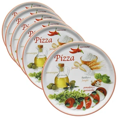 Afbeelding van MamboCat Set van 6 pizzaborden Napoli Pizzafoods rood 33cm