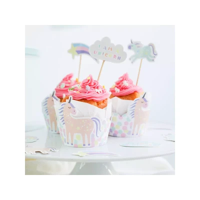 Afbeelding van Unicorns &amp; Rainbows Cupcake Wrappers 12 delig