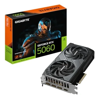 Afbeelding van Gigabyte GeForce RTX 5060 WINDFORCE OC 8G grafische kaart 8 GB GDDR7, 128 bit, PCI E 5.0, 2512 MHz hartfrequentie, 3 x DisplayPort, 1 HDMI, GV N5060WF2OC 8GD