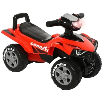 Afbeelding van HOMCOM Kinderdrager Quad 18 36 maanden dim. 60L x 31B 42H cm Lichteffecten en geluidseffecten Rood Zwart