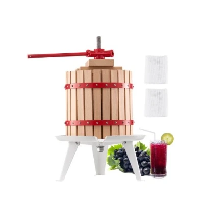 Image de VEVOR Pressoir à Fruits Manuel pour la Fabrication du Vin 12 L Panier en Bois