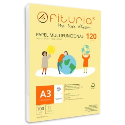 Afbeelding van 100 vellen A3 120 g wit multifunctioneel papier voor school en werkomgeving, ideaal laserprinters, jet of kopieerapparaten. Ofituria