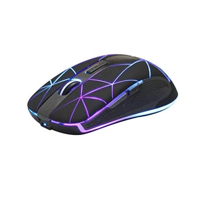 Afbeelding van Rii draadloze muis 2.4G optische met nano USB ontvanger 7 LED&#039;s voor Windows/Mac/Linux, Office Home (zwart)
