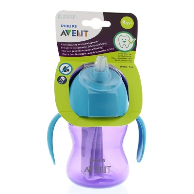 Afbeelding van Philips Avent Drinkbeker met rietje 9+M 1 stuk Paars/blauw SCF796/02