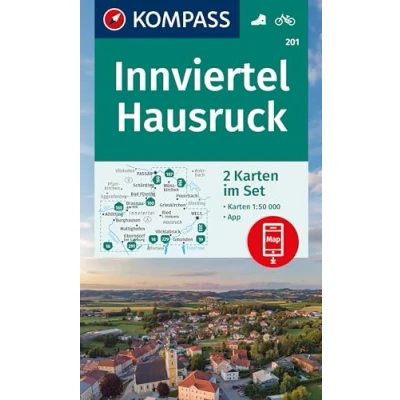 Afbeelding van KOMPASS Wanderkarten Set 201 Innviertel, Hausruck (2 Karten) 1:50.000