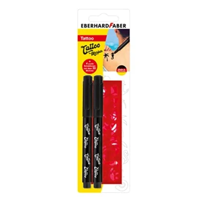 Afbeelding van Tattoo stift Eberhard Faber 2st. zwart op kaart.