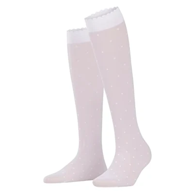Afbeelding van FALKE Dot 15 DEN dames kniekousen wit (white) Maat: 35 38