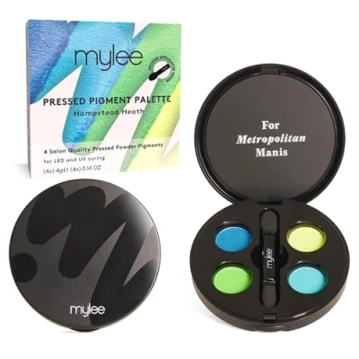 Afbeelding van Mylee Hampstead Heath Nagelpigmentpalet met 4 matte pigmenten, gedurfd kleurverloop en ombre, spons applicator, voor manicure