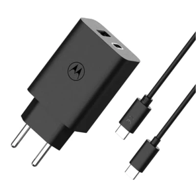 Afbeelding van Motorola Oplader TurboPower 50W Duo USB C + A met kabel, Zwart