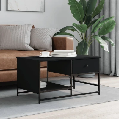 Afbeelding van Salontafel 85,5x51x45 cm bewerkt hout zwart