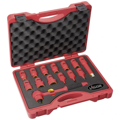 Afbeelding van Vigor V3343 Dopsleutelset Vierkant, 1/2 (12.5 mm) 14 delig