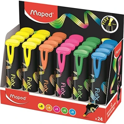 Afbeelding van Maped Fluo&#039;Peps Flex markeerstift, assorti, display van 24 stuks