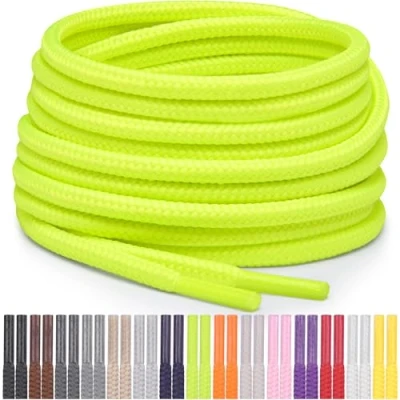 Afbeelding van Miscly Lacets Ronds pour Chaussures, Baskets et Bottes Disponibles en Plusieurs Longueurs Couleurs (Vert/Jaune Néon, 91 cm)