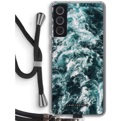 Afbeelding van hoesje met Koord geschikt voor Samsung Galaxy S21 FE Zee golf Telefoonhoesje Zwart Bescherming aan alle Kanten en Over de Schermrand