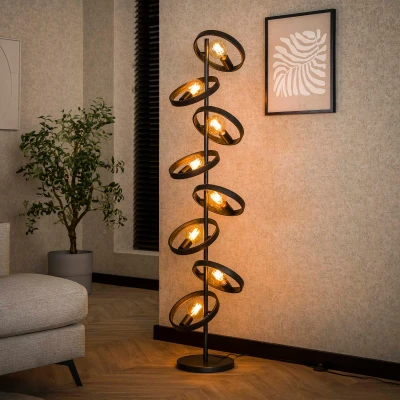 Afbeelding van Didier vloerlamp metaal grijs 8L