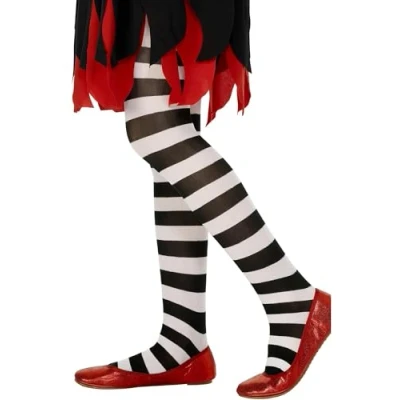 Afbeelding van Dressing Up &amp; Costumes Halloween Tights Black And White Striped,